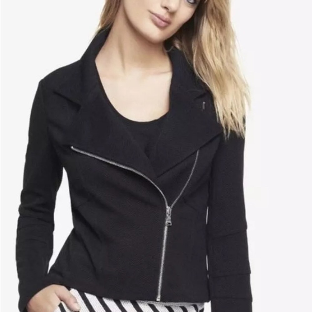 Express Black Blazer with Silver Zipper